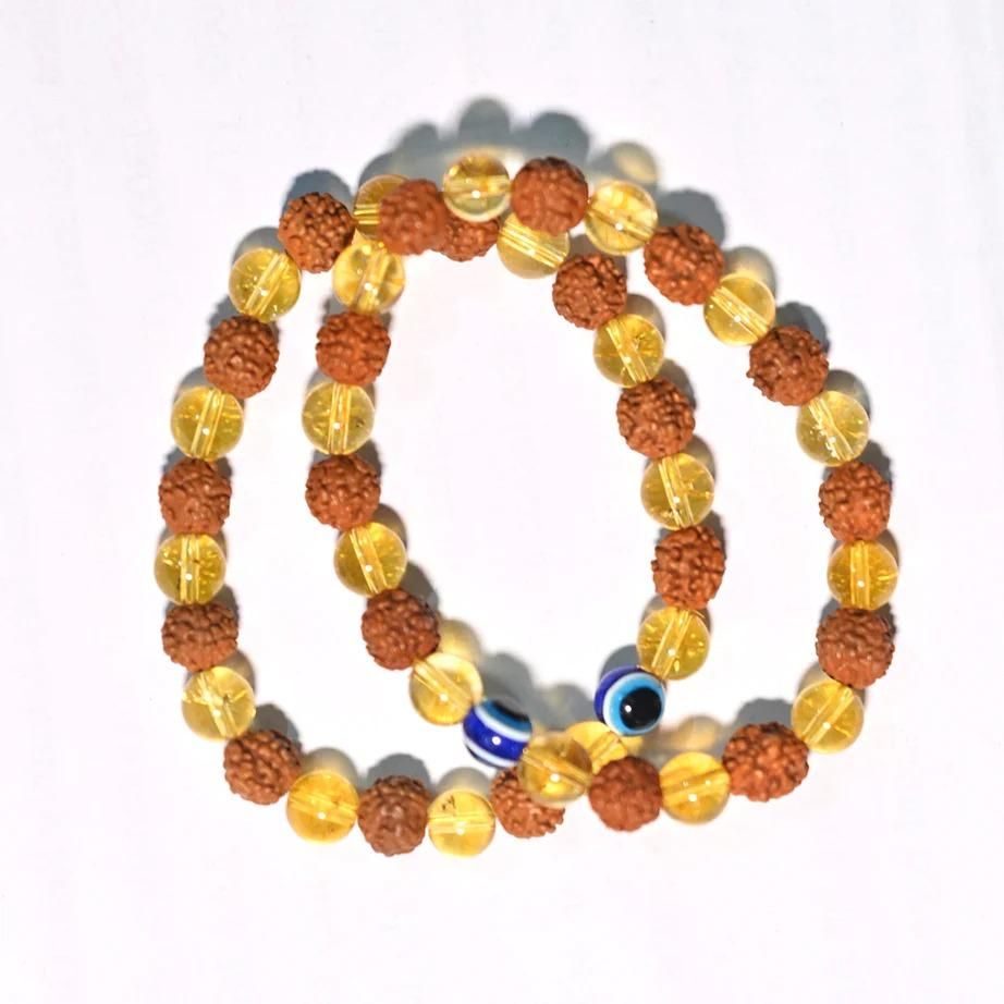 Rudraksha Citrine Crystal Bracelet Buy 1 Get Free