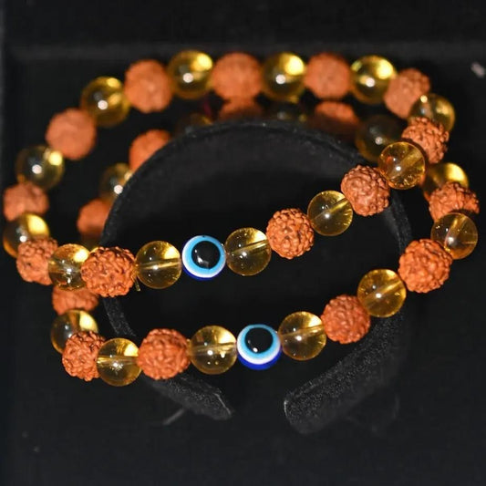 Rudraksha Citrine Crystal Bracelet Buy 1 Get Free