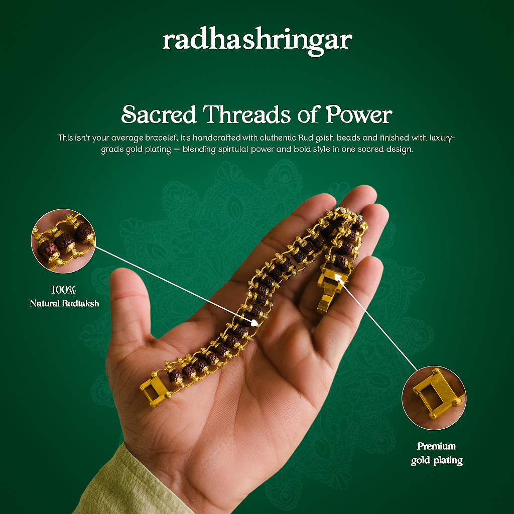 Gold Plated Modern Rudraksh Bracelet