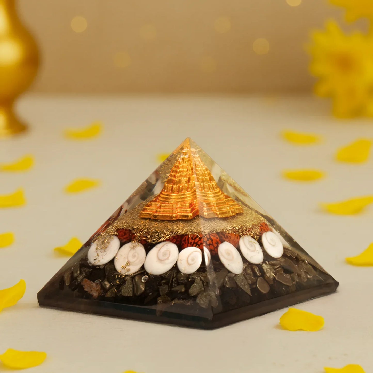 Money Magnet Pyramid – Energized 🛕Laxmi yantra Pyrite Pyramid 💰Get 1 Free Zibu Coin