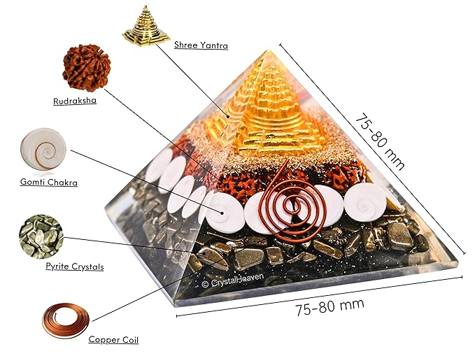 Money Magnet Pyramid – Energized 🛕Laxmi yantra Pyrite Pyramid 💰Get 1 Free Zibu Coin
